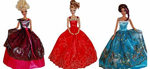 Simply Exquisite Barbie Doll Dresses - The Fairy Tale Collection (3 Dress Set) - DOLLS NOT INCLUDED