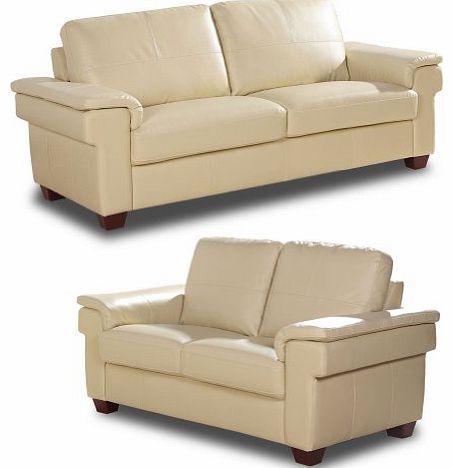 Merton 3+2 Seater Cream Leather Sofas Suite