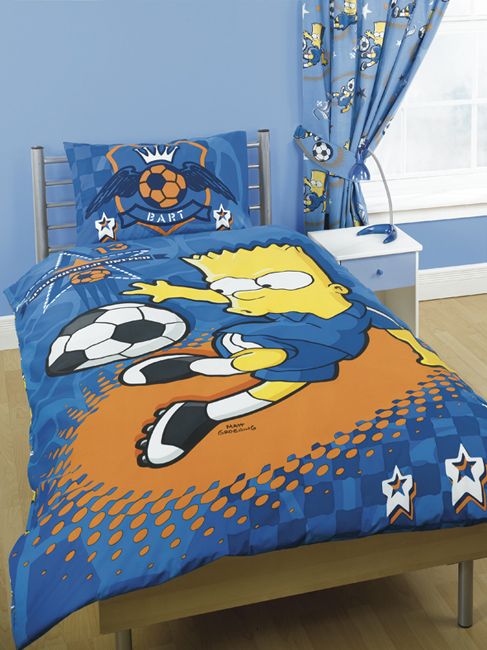 Simpsons Duvet Cover and Pillowcase Bart Simpson and#8216;Springfield Unitedand8217; Design Bedding - Great