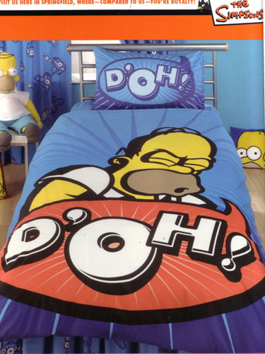 Simpsons Duvet Cover and Pillowcase Homer and#39;Speechand39; Design Bedding