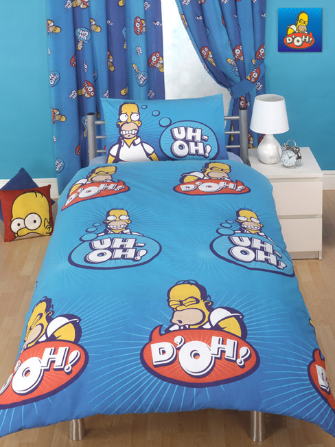 Simpsons Duvet Cover and Pillowcase Homer Woo Hoo Bedding