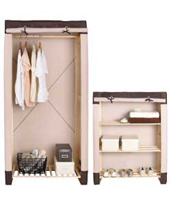 Single Wardrobe and Shelf Unit Pack - Mink and