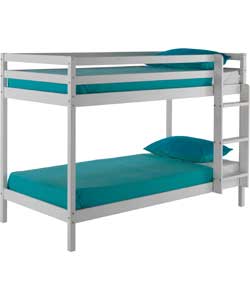 Single White Pine Bunk Bed with Charley Mattress