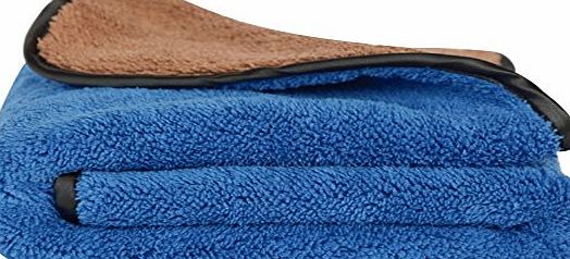 720gsm Ultra Thick Microfibre Car Cleaning Cloths Car valet polish products Fast Drying Auto Datailing Towel (40cmx60cm, Blue/Brown)