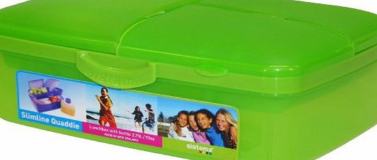 Sistema Slimline Quaddie Lunch Box, Lime