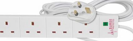 Sivitec 8 m 4 Way Extension Lead Surge Protection Cable