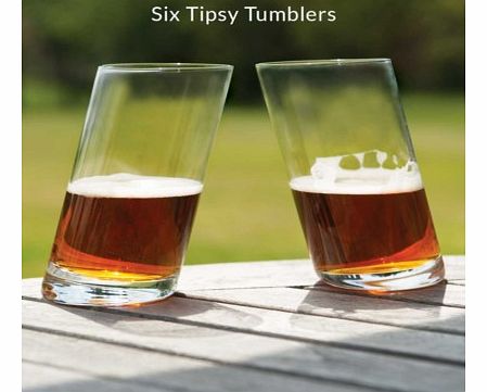 Six Tipsy Glass Tumblers 1980CX