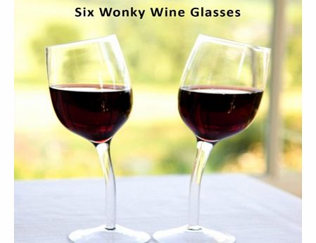 Six Wonky Wine Glasses (6 Glasses) 1979C