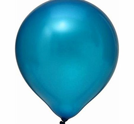 SixStore Top Quality Latex Air Helium Balloons Party Wedding Birthday Plain amp; Metallic Colour [12 inch,50 Pcs,Metallic Blue]