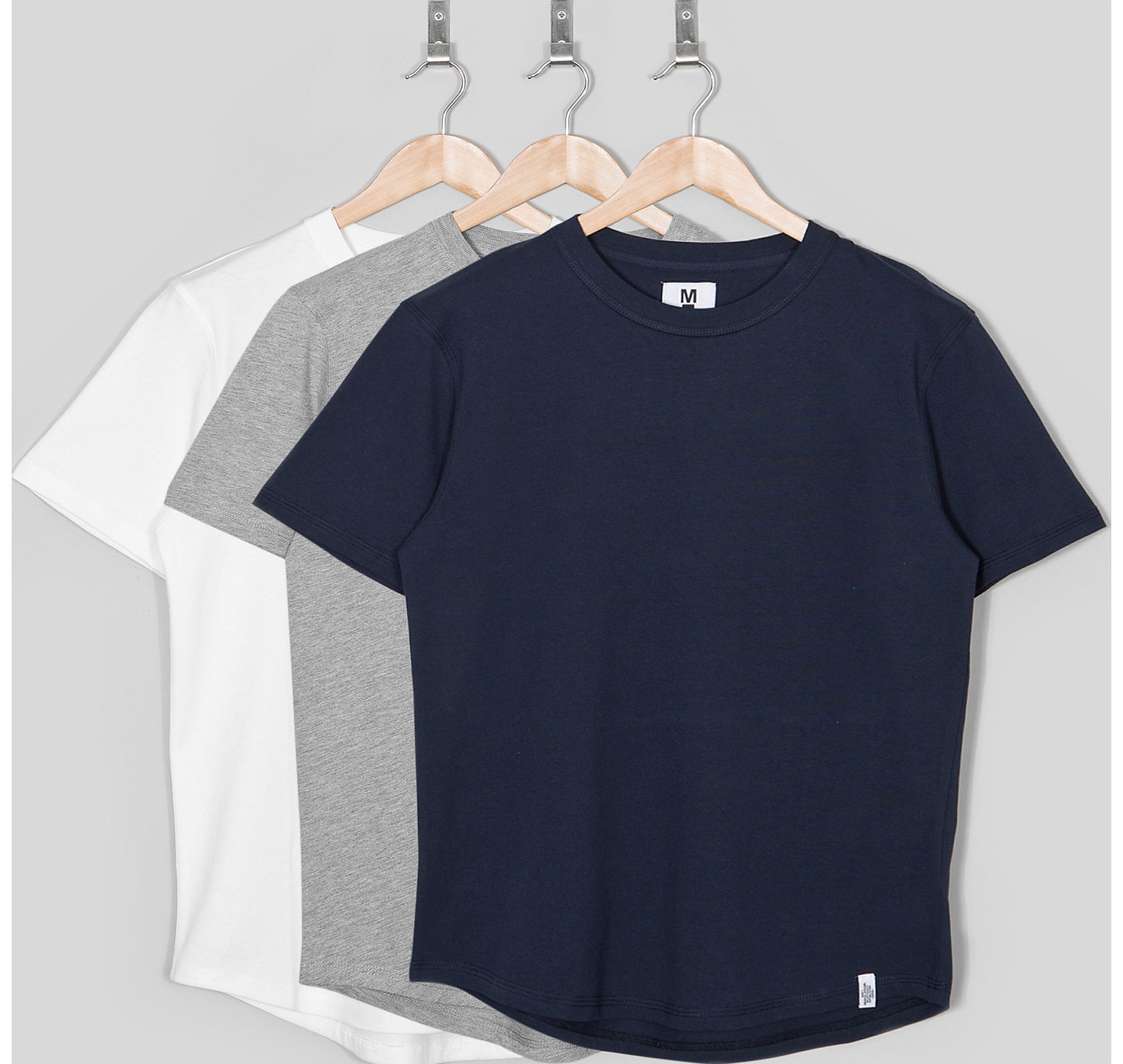 Basics Curved Hem T-Shirt (3 Pack)