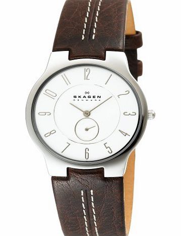 Skagen Mens 433LSL1 Slim Brown Leather Watch