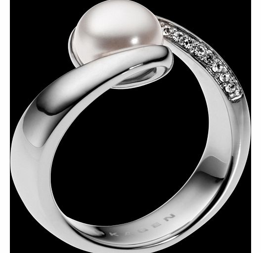 Steel Sea Austrian Pearl Ring - Ring Size