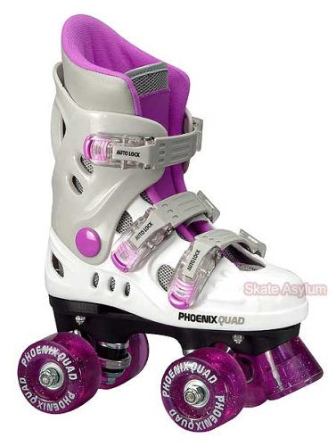 Quad Inline Skates - Pheonix - Purple/White - Size 7
