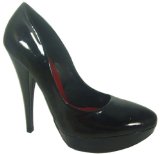 Garage Shoes - Pickard - Womens High Heel Shoe - Black Patent Size 4 UK