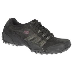 Male City Walk Leather Upper Textile Lining Fashion Trainers in Black