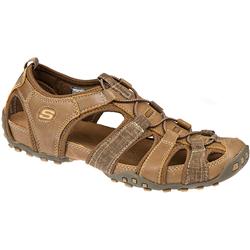 Male SKE11IRVINE Leather/Textile Upper Leather/Textile Lining Sandals in Brown