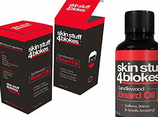 Skin Stuff 4 Blokes The Best Sandalwood Beard Oil amp; Conditioner Tame amp; Care For the Wildest of Facial Hair, Leaving It Soft amp; Manageable 50ml