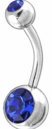 Belly Bar Banana Navel Piercing Titanium Sapphire Blue, Body Jewellery, 8 - 12 mm: Bar Length: 12,0 mm