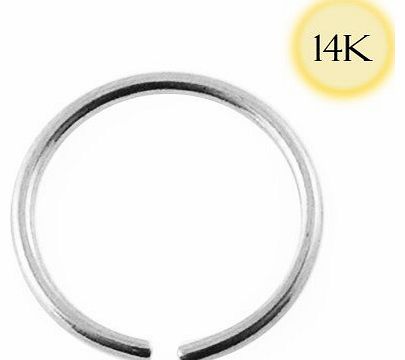 SkinArt Nose Hoop Ring 14Ct White Gold, Piercing Body Jewellery