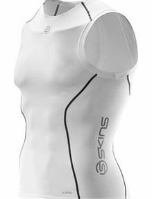  Skins A200 Series Compression Sleeveless Top White