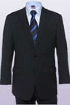 2 button Black Pinstripe Suit