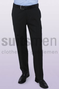 Bell Black Pinstripe Suit Trousers
