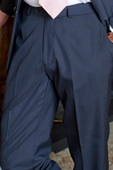 Burgess Navy Mohair Suit Trousers