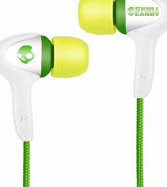 Skullcandy Smokin Buds In-Ear Audio Earbud Headphones with In-Line Microphone - White/Green