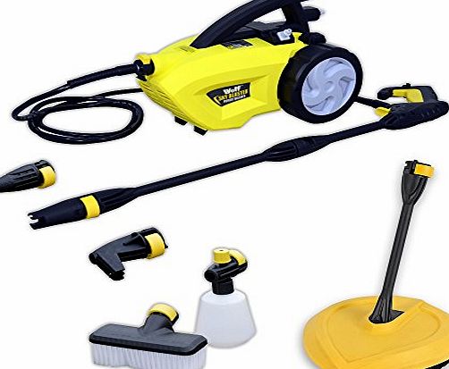 Sky Blaster Wolf Sky Blaster 1500 watt Motor 105 BAR Power Washer Patio Cleaner Car Brush Turbo, Vario, Angled Nozzle Detergent Bottle