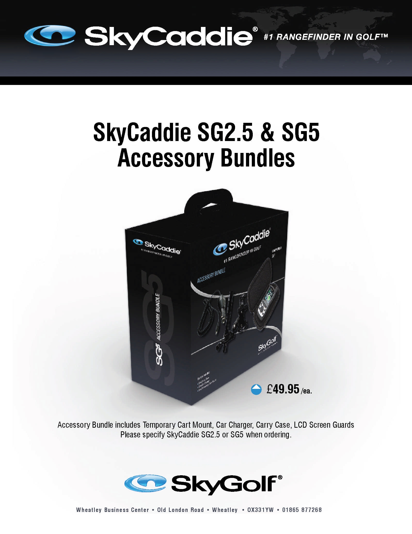 Sky Caddie SG2.5 or SG5 Accessory Pack
