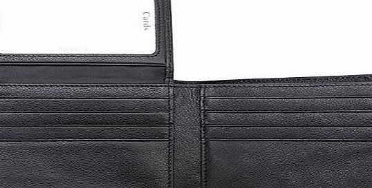 Skyhill Genuine Black Leather RFID Blocking Wallets Mens Wallet (black) 1 YEAR MONEY BACK GUARANTEE, NO QUIBBLE