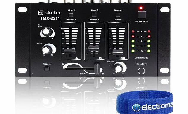 Skytec 4-Channel Professional Portable Lightweight DJ PA Live Line Mixer