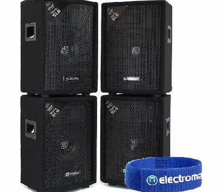 Skytec 4x Skytec 6`` Inch PA Party Speakers Disco DJ Sound Setup 1200W