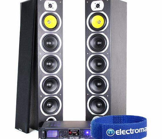 Skytronic 2x Skytronic 6.5`` Hi-Fi Tower Speakers   Home Cinema Amplifier Party System