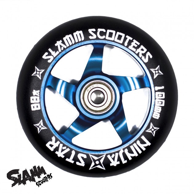 Slamm Ninja Star Scooter Wheel - Black/Blue