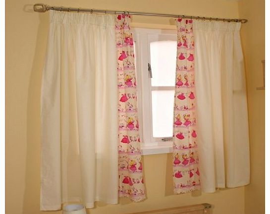 Sleeptight Princess curtains - Cotton - UK Made - 56``x54`` - END OF LINE SALE