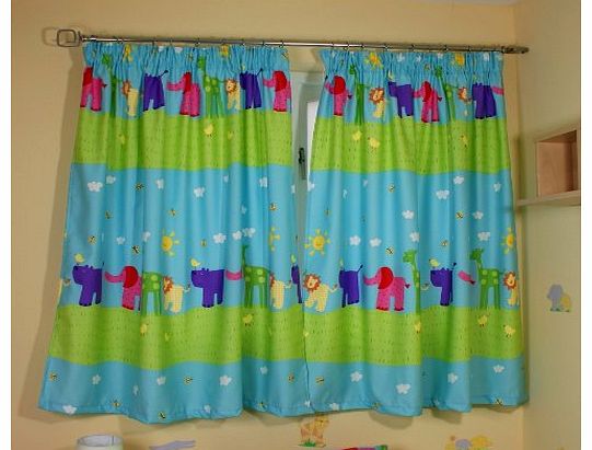 Zoo Junior/childrens curtains - Made in the UK