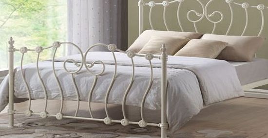 Sleepy Dreams Inova Ivory 4FT 6`` Double Metal Bed Frame