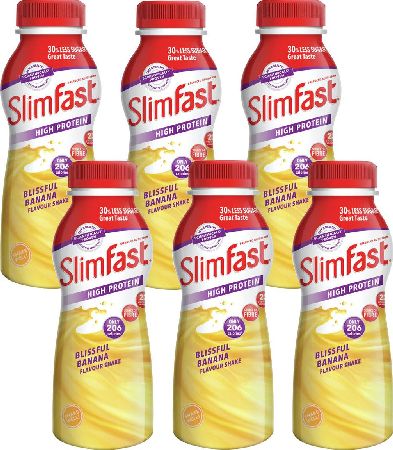 Slim Fast, 2102[^]0106321 Slimfast Milkshake Bottle Banana - 6 Pack