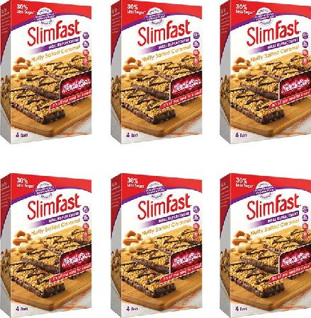 Slim Fast, 2102[^]0139028 SlimFast Nutty Salted Caramel 6 Packs of 4x 60g