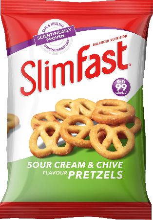 Slim Fast, 2102[^]0106343 Slimfast Snack Bag Sour Cream Pretzel - 24 Pack