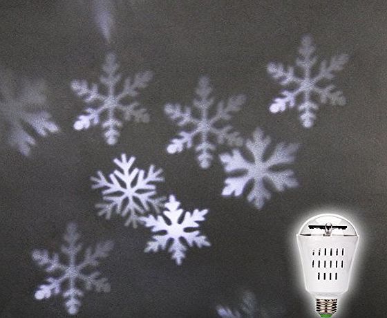 SLT.Co,ltd Rotating Projection Lights Bulb LED Lamp 4W Crystal Ball Stage Light for Christmas, Halloween,Party Snowflake Show