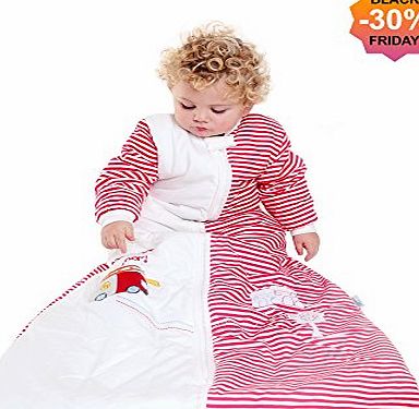 Slumbersac Kids Winter Sleeping Bag with long sleeves approx. 3.5 Tog - Fire Engine, 150cm/6-10 years