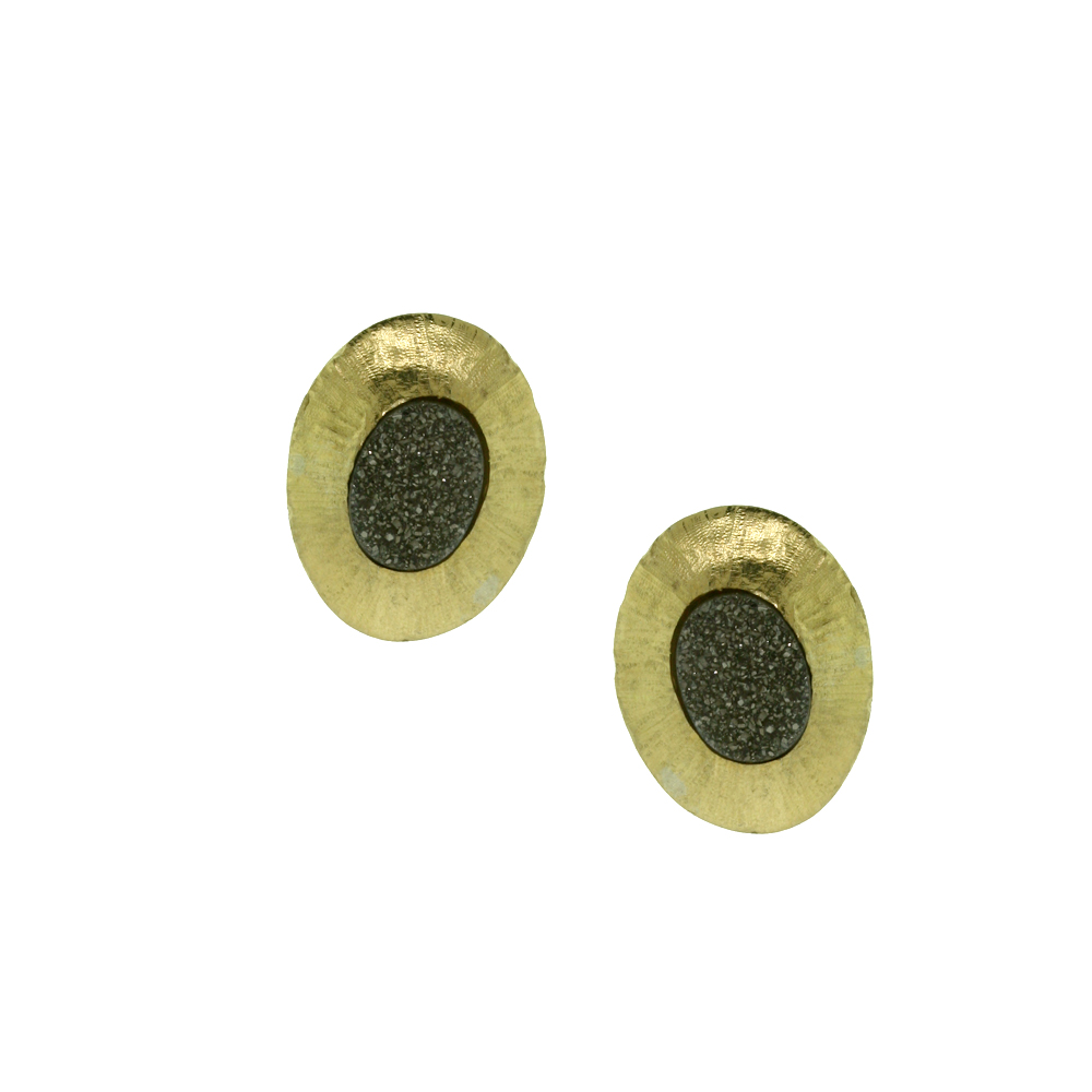 small Drusy Earrings - Gold