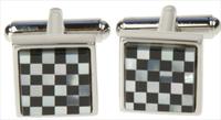Small Square Chequers Cufflinks by Simon Carter