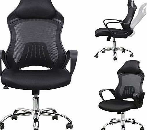 Smallwise Trading Ergonomic High-Back Racing Style Bucket Seat,Computer Swivel Lumbar Support Executive Office Game Chair (A)