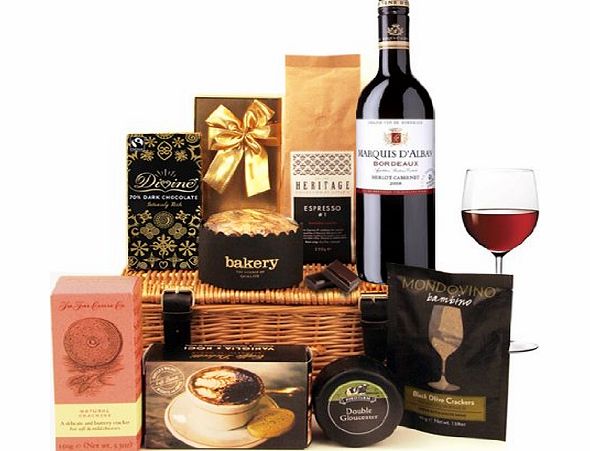 Smart Gift Solutions Luxury Gourmet Food Hamper The Royal Treatment Red Wine and Food Gift Basket - SGS-092