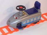 Rechargeable battery powered kids Ride on toy car Train Set with tracks and parental remote - Silver