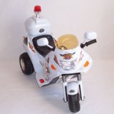 Ride on Battery powered police trike with Sirens and Radio - White