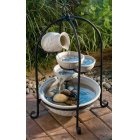 Smart Solar Monroe Cascade Fountain - Antique White Terracotta